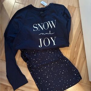 Navy Blue 'Snow Much Joy' Pajama Set